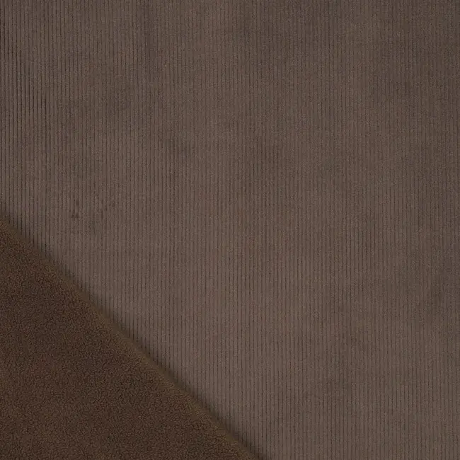 Corduroy fleece supersoft - chocoladebruin