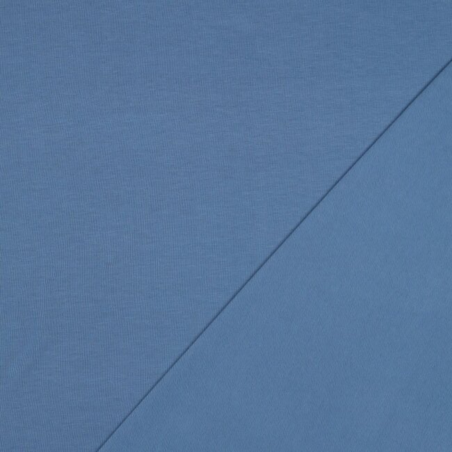 Katoentricot - midden blauw