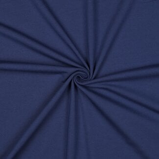 Katoentricot - jeans blauw