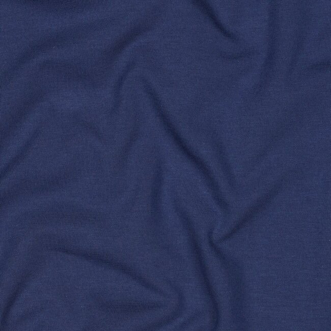 Katoentricot - jeans blauw