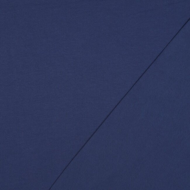 Katoentricot - jeans blauw