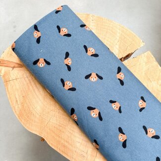 Poppy Dogs blue shadow - flanel
