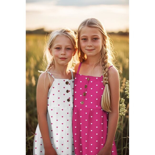 Hearts fuchsia - poplin