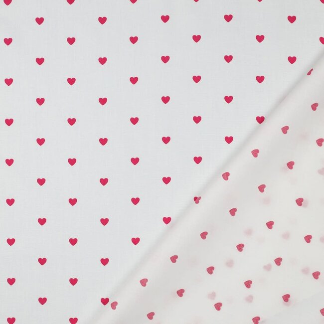 Hearts fuchsia - poplin