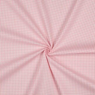 Katoen vichy - roze