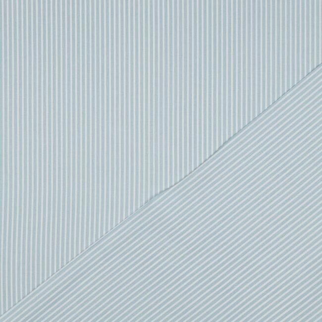 Noor katoen  streep - licht blauw