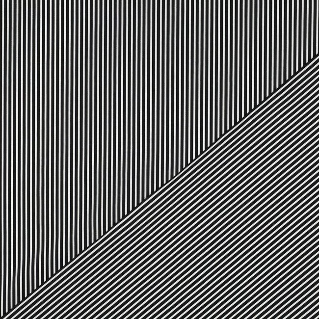 Noor katoen  streep - zwart