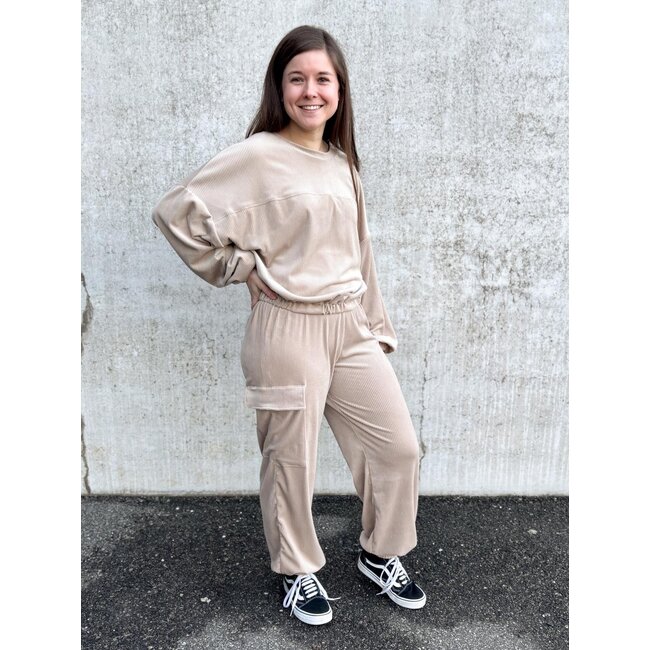 Super soft knitted corduroy - munt