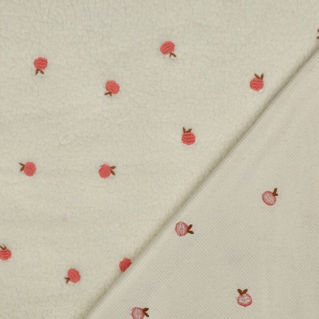 Teddy geborduurde peaches - ecru