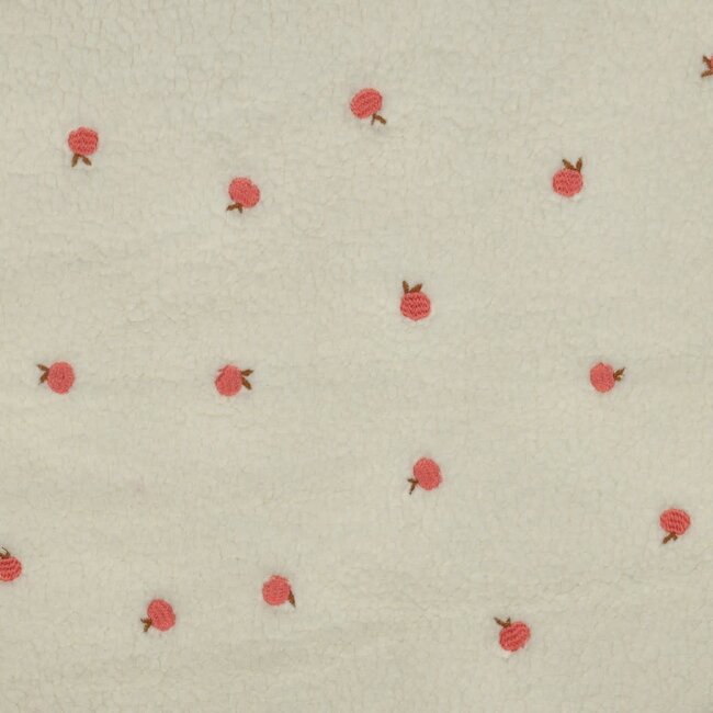 Teddy geborduurde peaches - ecru