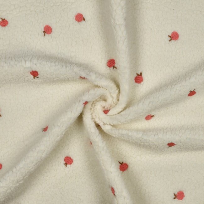 Teddy geborduurde peaches - ecru