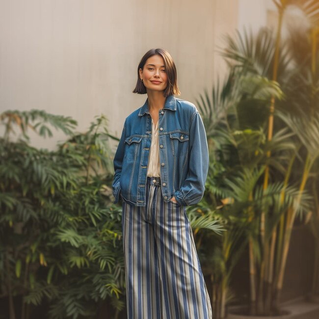 Denim stripes - pink