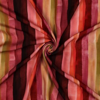 Sunset stripes viscose - burgundy