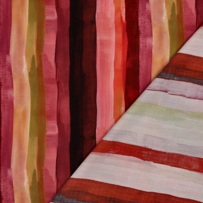 Sunset stripes viscose - burgundy