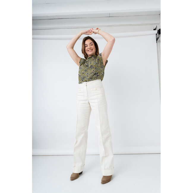 Jeans stretch - mos groen