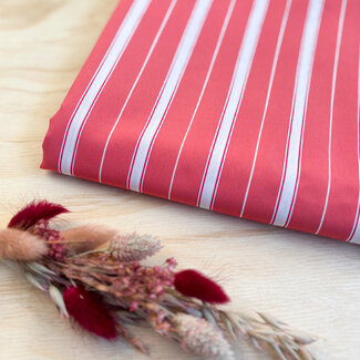 Four roses 2 meter - blousestof koraal streep