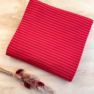 Four roses 2 meter - viscosetricot roze rood streep