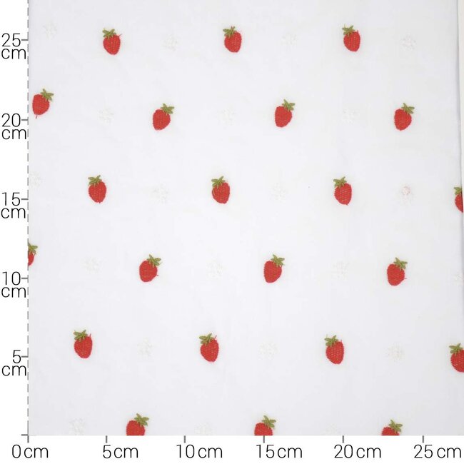 Geborduurde aardbeien - katoen