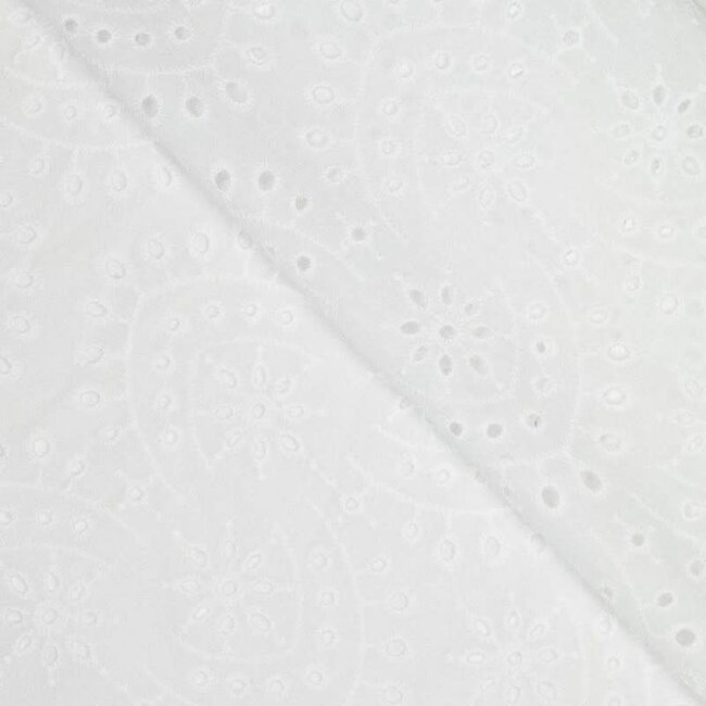 Embroided cotton - white