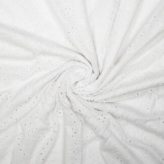 Embroided cotton - white