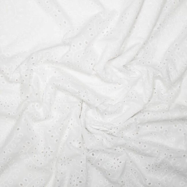 Embroided cotton - white