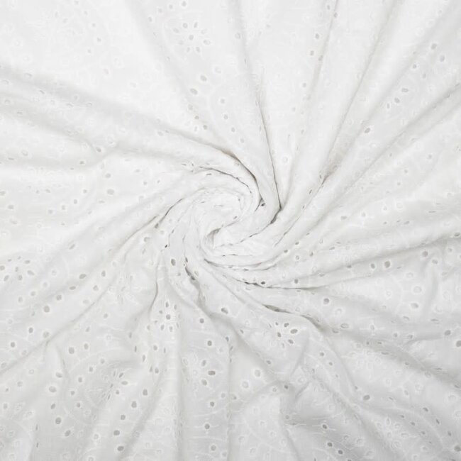 Embroided cotton - white