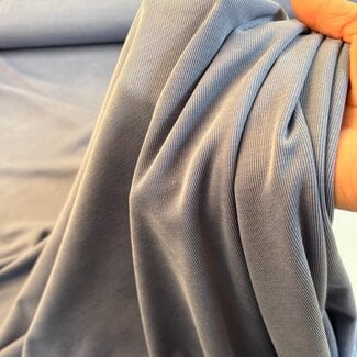 Fijne rib viscosetricot - jeans