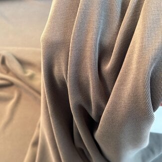 Fijne rib viscosetricot - kaki