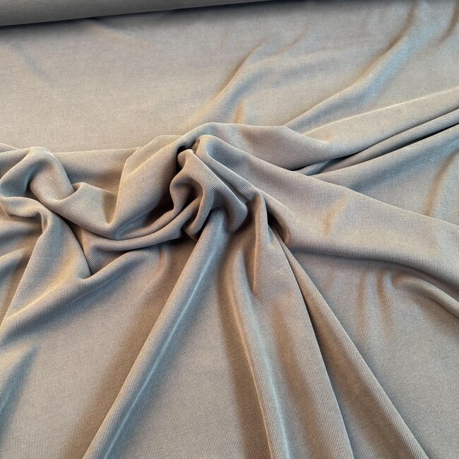 Fijne rib viscosetricot - kaki