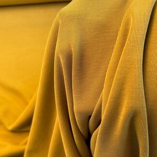 Fijne rib viscosetricot - mustard