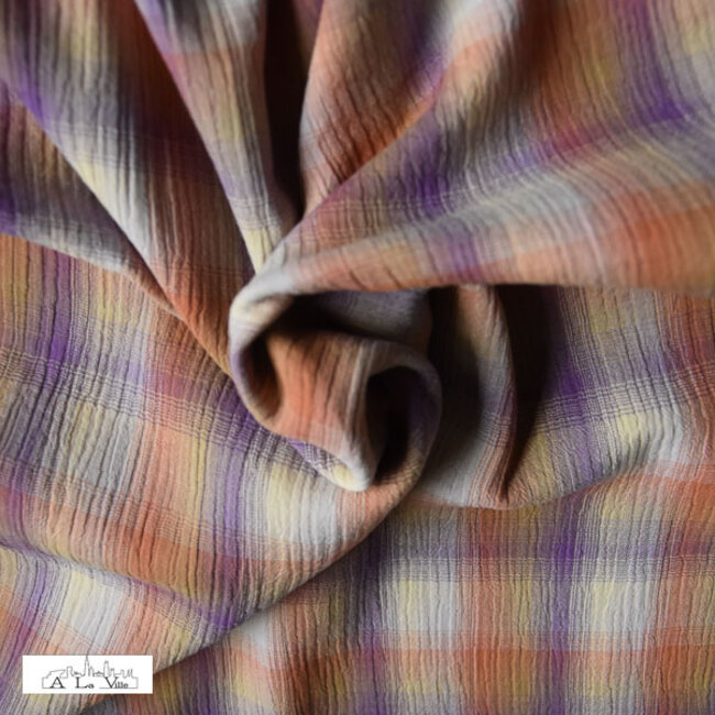 Sunset plaid - double gauze