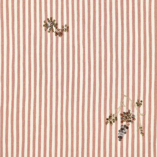 Crinkle stripe embroidery - roze