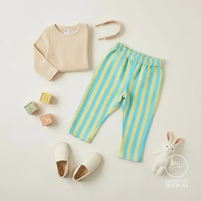 Aqua stripes - double gauze