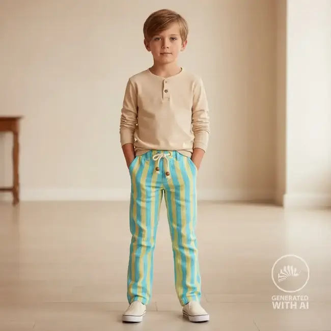 Aqua stripes - double gauze