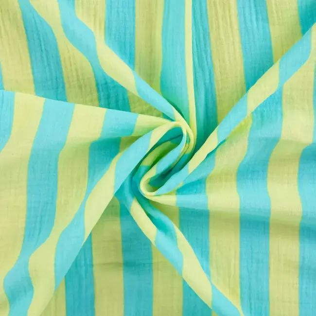 Aqua stripes - double gauze