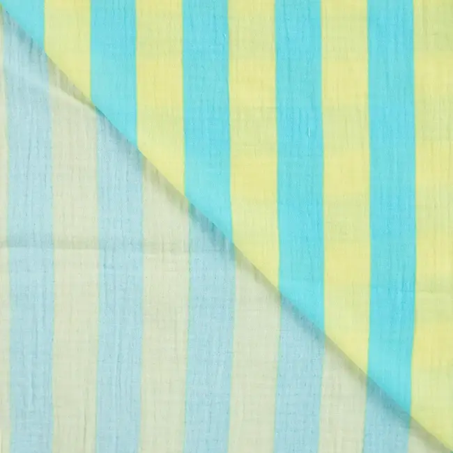 Aqua stripes - double gauze
