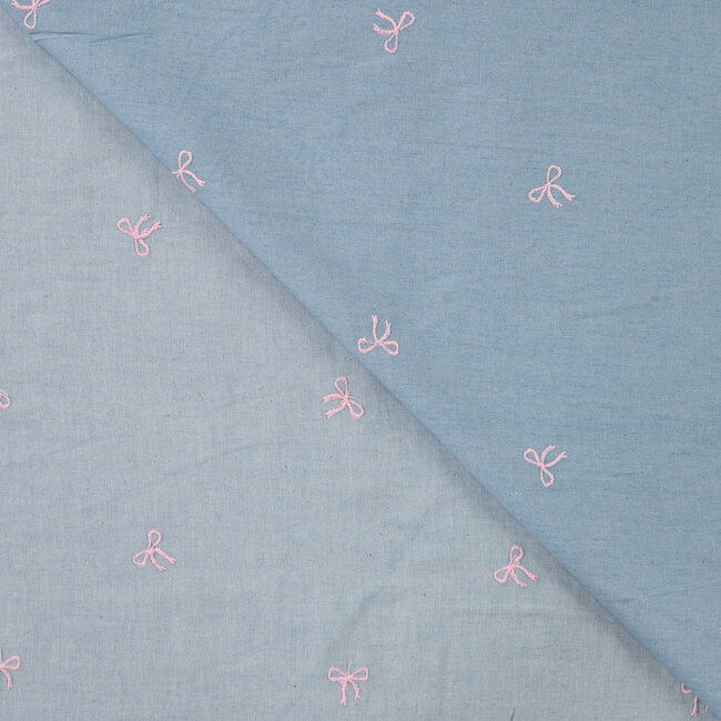 Bow tie - denim embroidery
