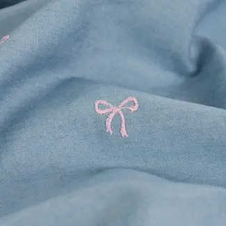 Bow tie - denim embroidery