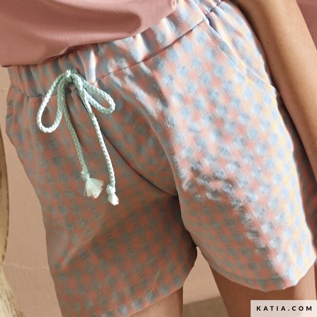 Vichy gingham - sky & pink