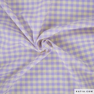 Katia Fabrics Vichy gingham - lilac & corn