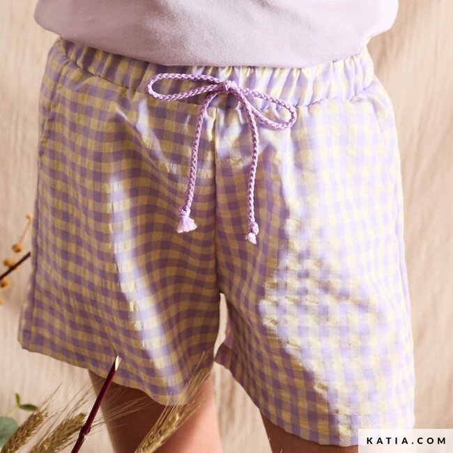 Vichy gingham - lilac & corn