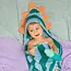 Cotton hooded towel 75x75 cm - dino