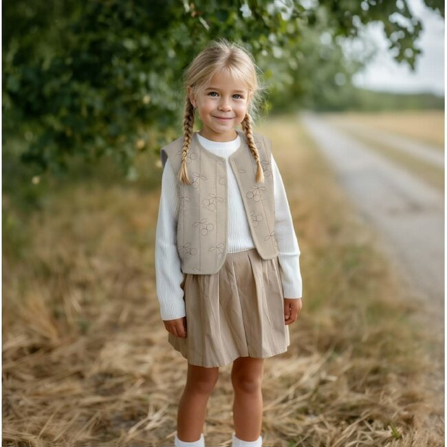 Double gauze matelassé kersjes - ecru