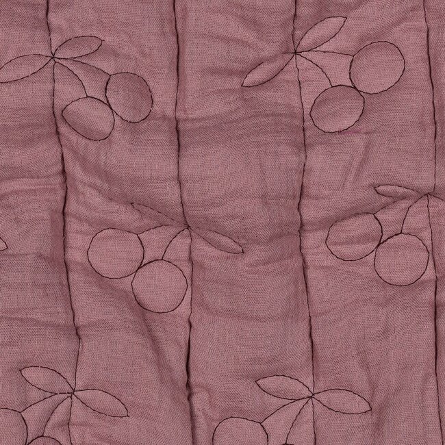 Double gauze matelassé kersjes - mauve