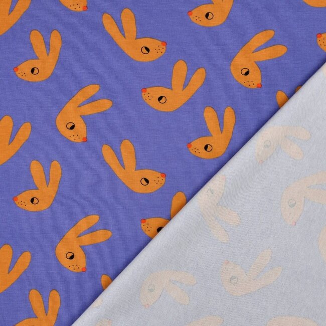 Lavendel konijntjes - jersey gots
