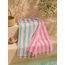 Riviera fouta - flamingo (turquoise-roze)