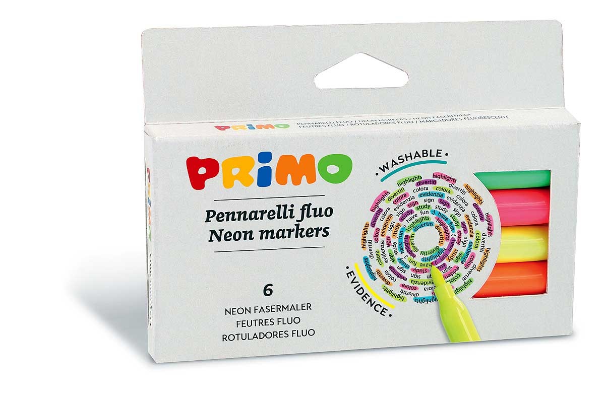 Primo | Viltstiften Fluorescerend 6 Stuks