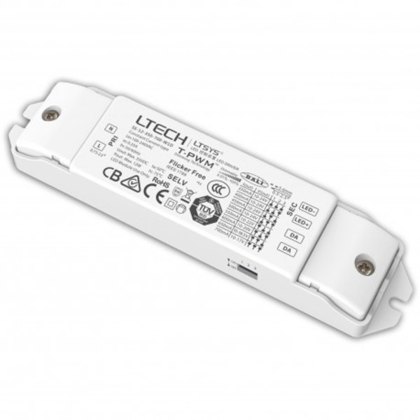 LTECH 1 voudige Constant Current LED driver 230Vinput 350–700mA  CC 12W- SE-12-350-700-W1D