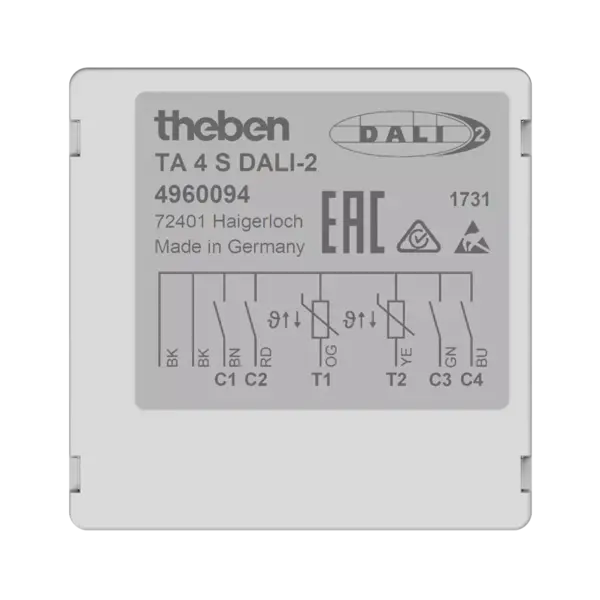 Theben TA 4 S DALI-2 – 4-voudige potentiaalvrije bin. ingang – UP -DALI 2