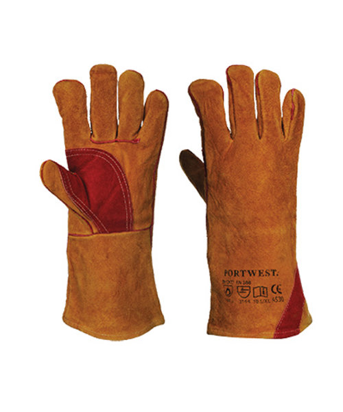 Portwest A530 - Verstärkter Schweißer-Stulpenhandschuh - Brown - R